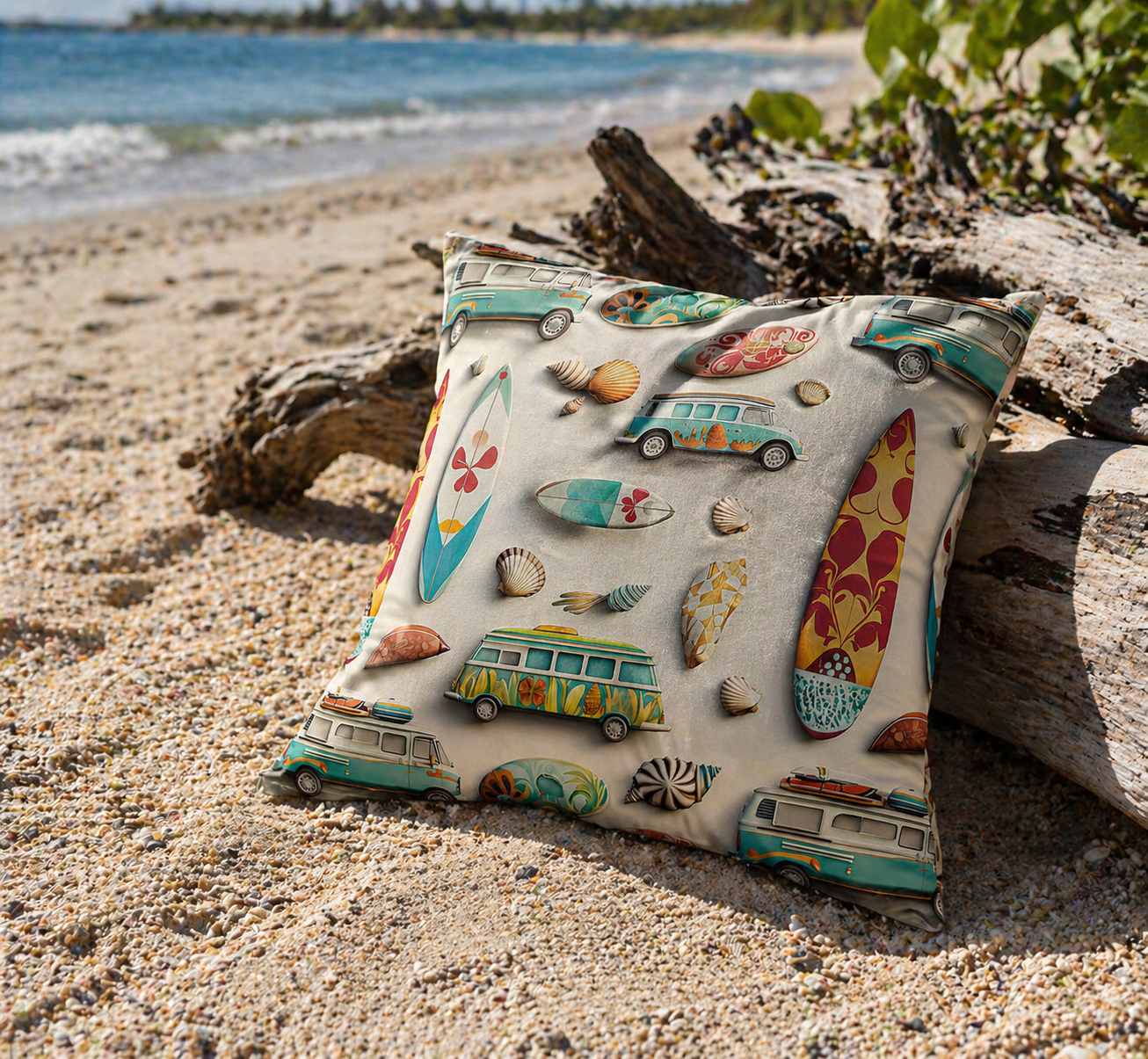 Crafty By Chatham Glyn CC524 3D CAMPERS 100% Cotton Digital Extra Wide Fabric – Retro Camper Vans & Surfboards Novelty Craft Fabric (CC 3D Campers)