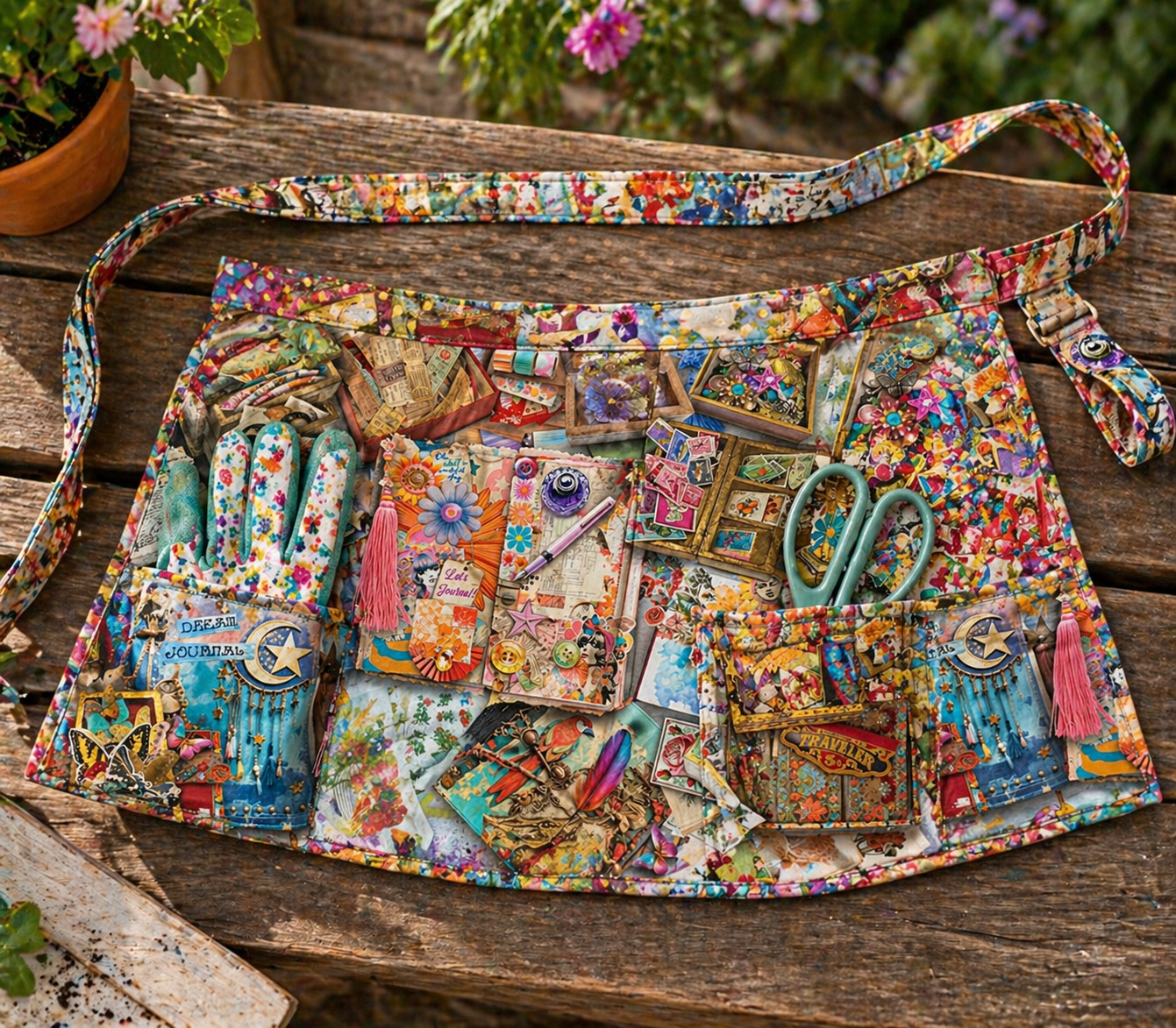 Michael Miller DDC12292-MULT-D Junk Journeller's Desk 100% Cotton Fabric for Sewing & Crafts (MM Junk Journal 1)