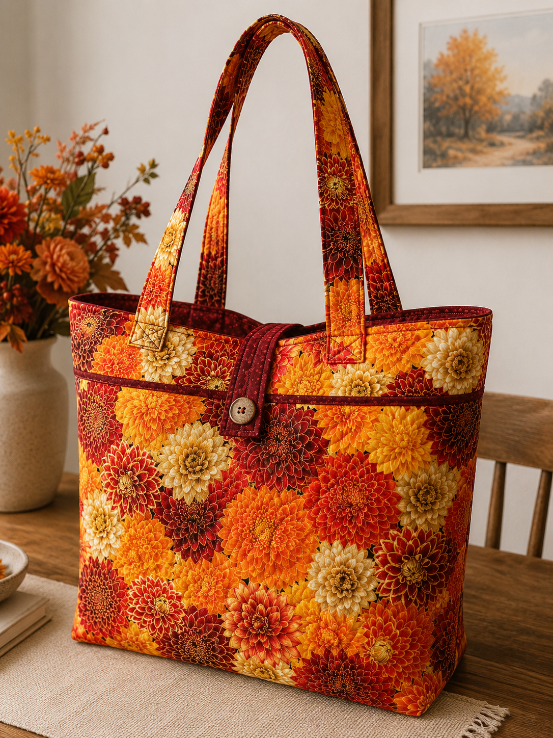 Timeless Treasures HARVEST CM4133 MUMS Chrysanthemum Mix Floral 100% Metallic Cotton Fabric | Quilting, Dressmaking & Craft Fabric (TT Give Thanks 1)