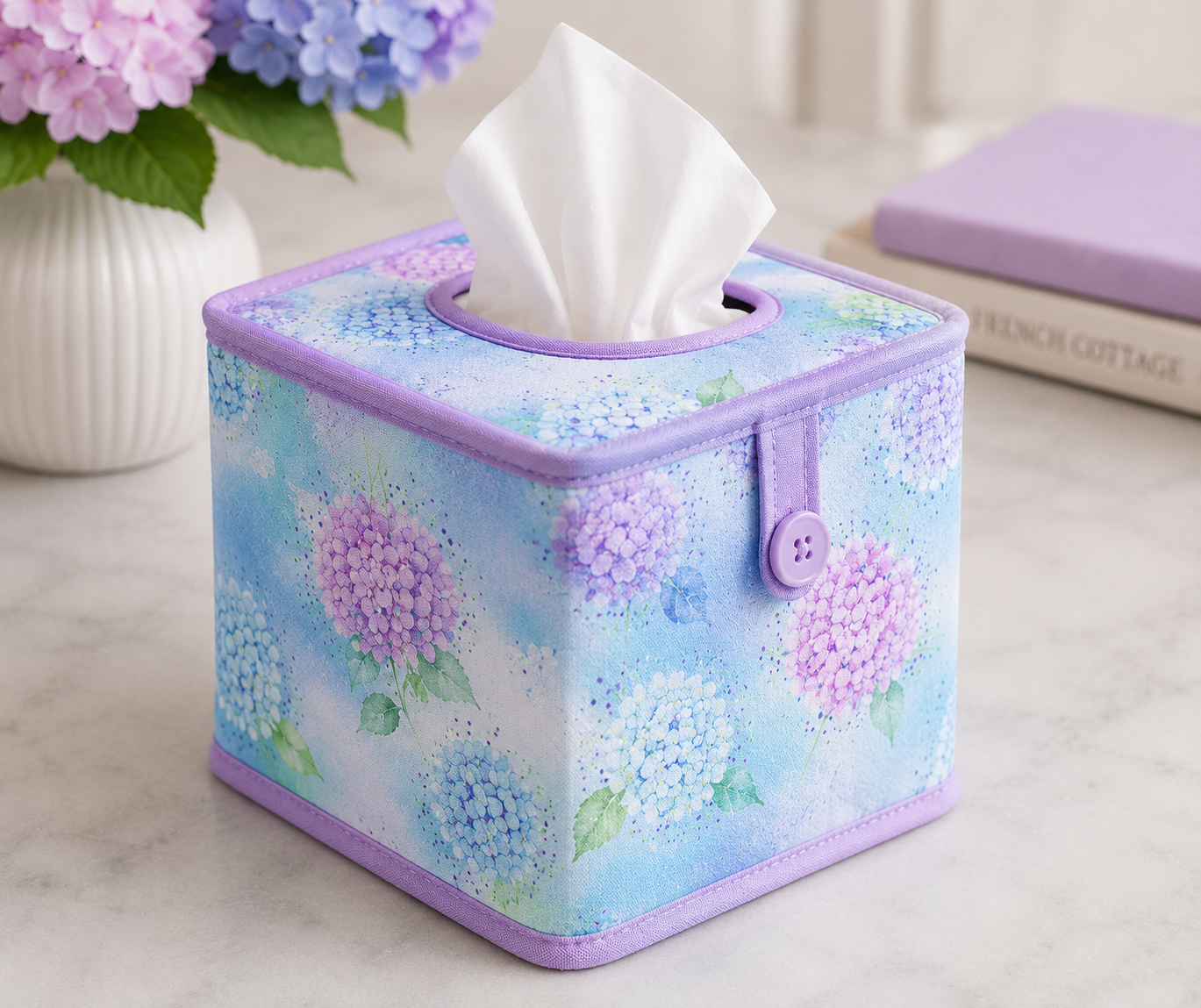 Timeless Treasures Hydrangea Dream FLORA CD4242 Sky 100% Cotton Fabric – Tossed Hydrangeas | Quilting, Dressmaking & Craft Fabric (FAT QUARTER - TT Hydrangea Dream 2)