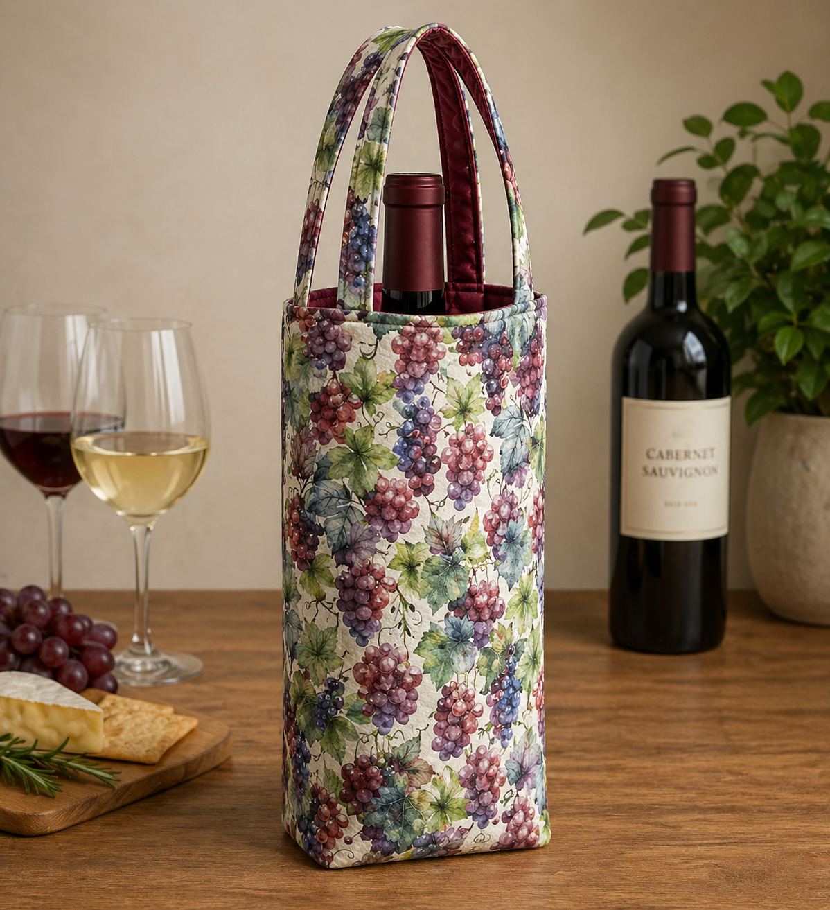 Timeless Treasures WINE-CD4175 CREAM Grape 100% Cotton Fabric – Vineyard Novelty Cotton | Quilting & Craft Fabric (TT Wine Tasting 1)