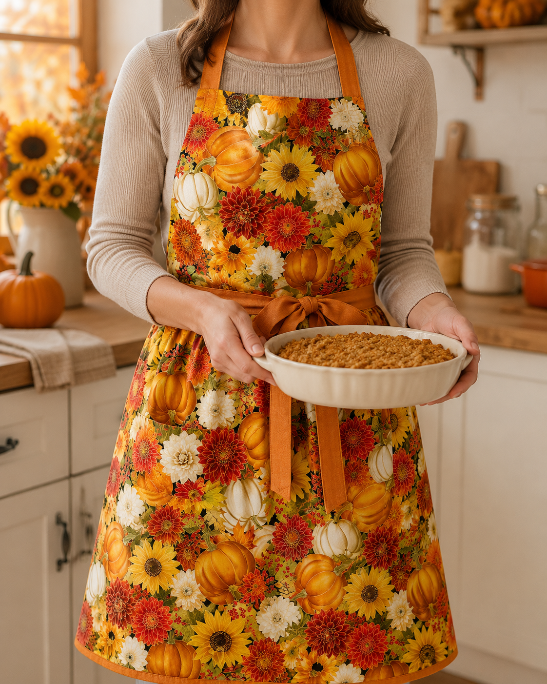 Timeless Treasures HARVEST CM4134 AUTUMN Harvest Floral & Pumpkin 100% Metallic Cotton Fabric | Quilting, Dressmaking & Craft Fabric (TT Give Thanks 2)