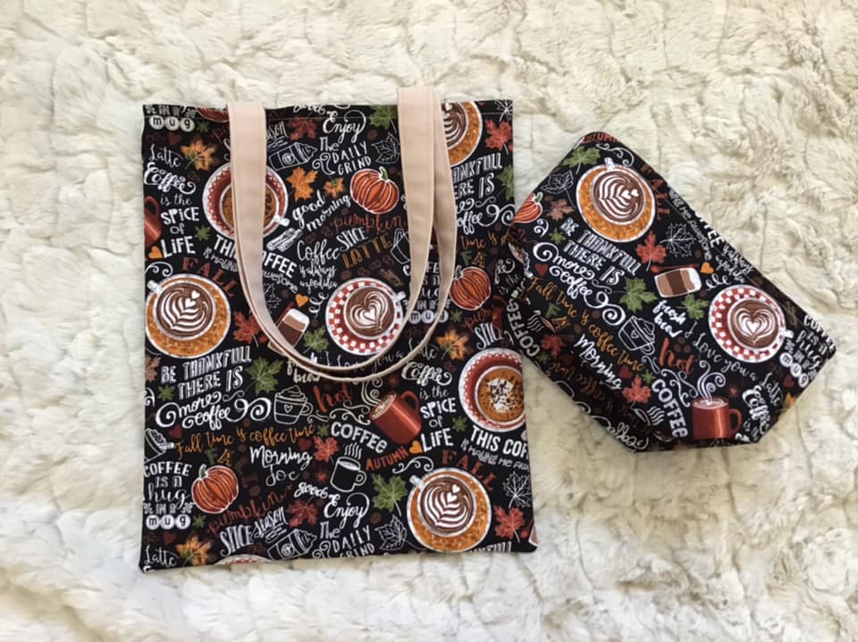 Timeless Treasures Coffee Hot Drink Pumpkin Autumn Coffee Beans Black (TT Pumpkin Spice)