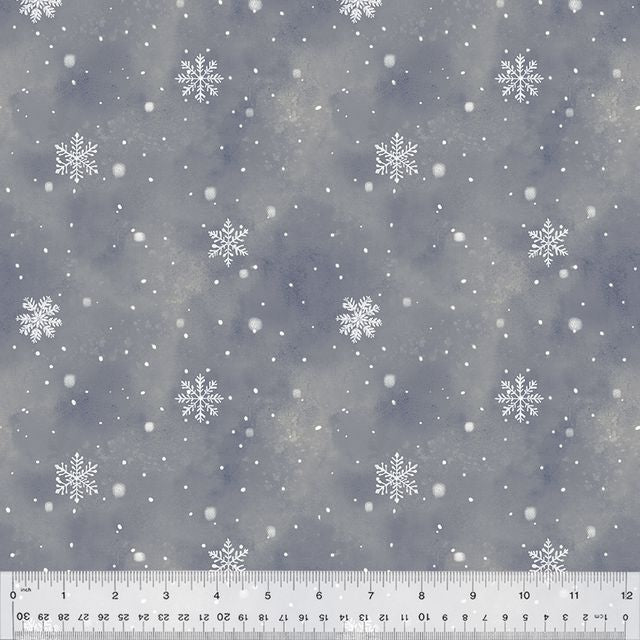 Windham 546823 NIGHT Winter Whisper Snowflake Flurries Christmas Festive Grey 100% Cotton Quilting Fabric For Sewing & Crafts (Windham Winter Whisper 1)