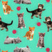 PRE-ORDER Quirky Cotton Playful Kittens With Wool Feline Cat Pet Green (PRE-ORDER QC Kittens)