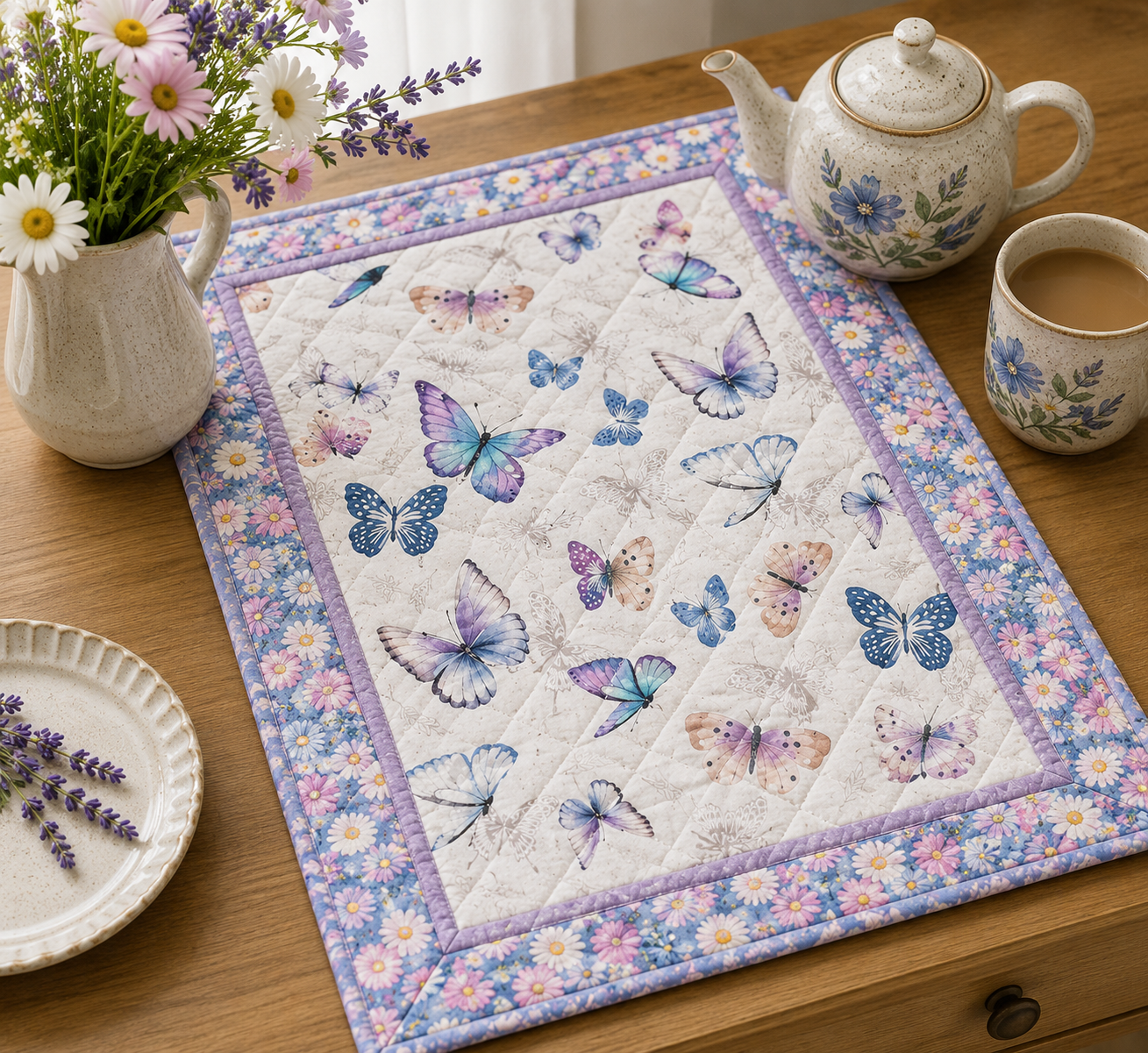Nutex 82100 Butterfly Garden Pastel Butterfly 100% Cotton Fabric for Sewing & Crafts (Nutex Butterfly Garden 5)