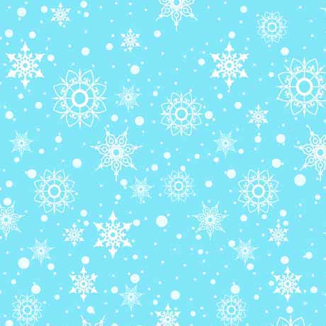 Quilting Treasures Christmas Snowflake Toss Blue Remnant (41cm x 110cm QT Snowman Follies 5)