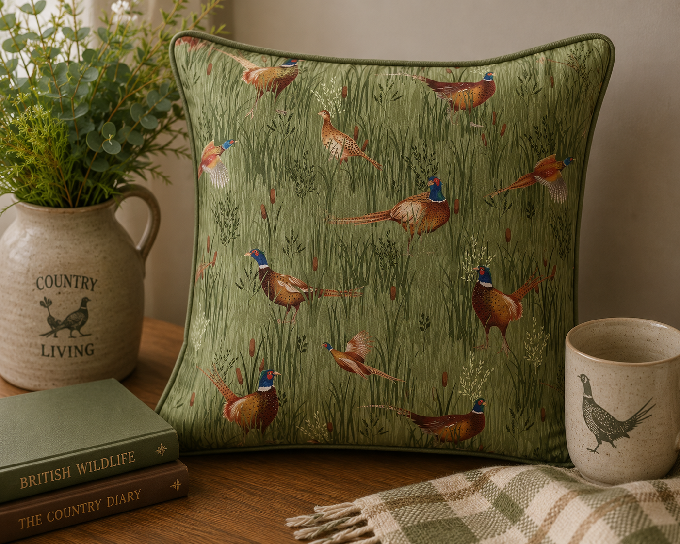 Nutex 82010 Country Pheasants Meadow Woodland Pheasant 100% Cotton Fabric for Sewing & Crafts (Nutex Country Pheasants 2)