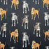 Quirky Cottons Elegant Graceful Italian Greyhound Dog Breed Navy (QC Italian Greyhounds-1 METRE PIECE)