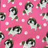 Quirky Cottons Small Toy Dog Breed Paw Prints Pink Remnant (32cm x 131cm QC Shih Tzu)
