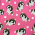 Quirky Cottons Small Toy Dog Breed Paw Prints Pink Remnant (30cm x 156cm QC Shih Tzu)