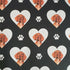 Quirky Cottons Vizsla Hunting Dog Breed Paw Prints Black Remnant (33cm x 156cm QC Vizsla)