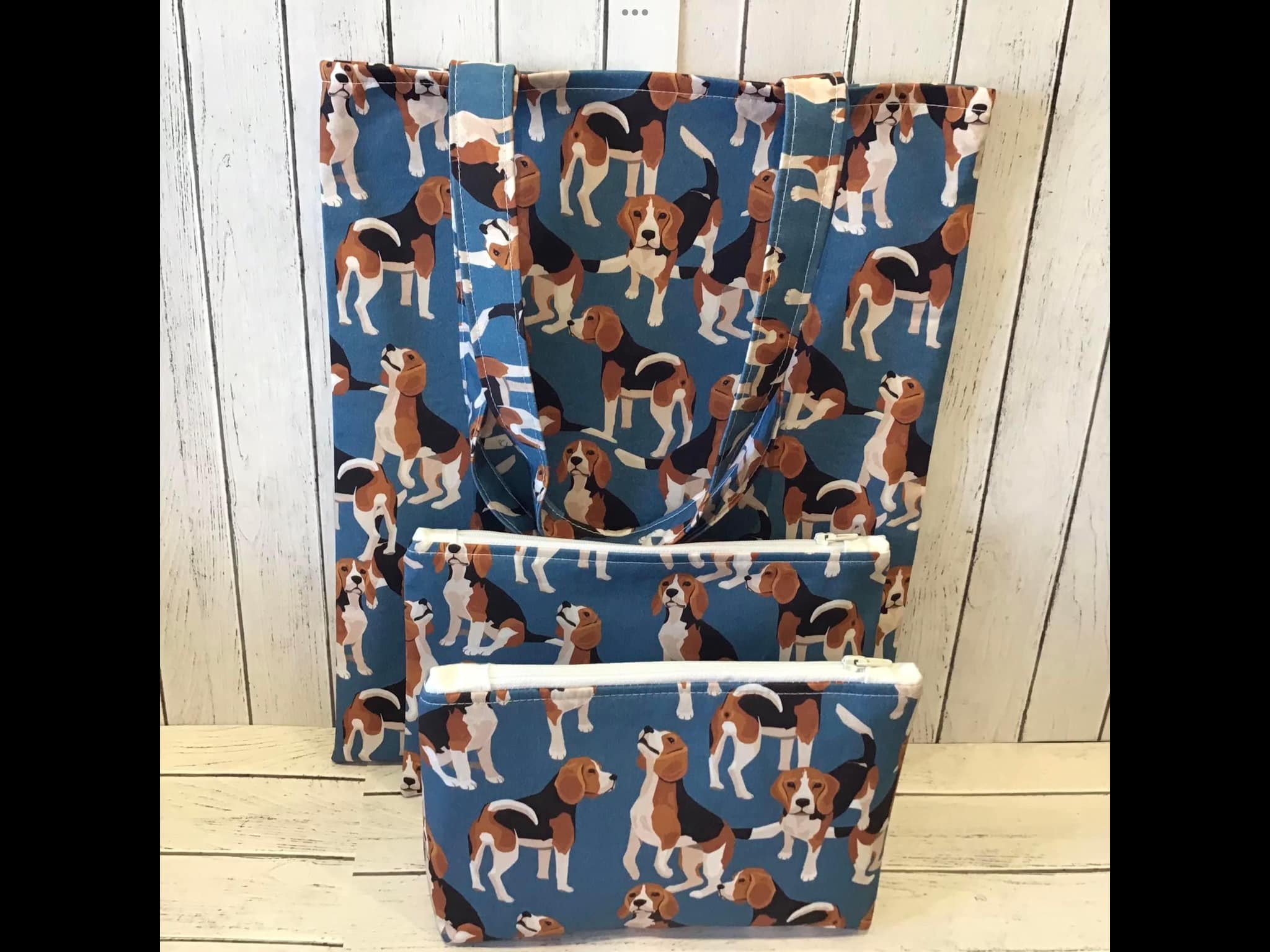 Quirky Cottons Dog Breed Beagle Hound Hunting Dog Blue Remnant (43cm x 156cm QC Beagles)