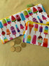 Timeless Treasures Multi-Coloured Popsicles Ice Cream Lollies White  (TT Pool Party 5)