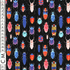 Quirky Cottons Bright Rainbow Stag Beetles Insects Animal Creatures Black (QC Bugs Are Us!- 1 METRE PIECE)