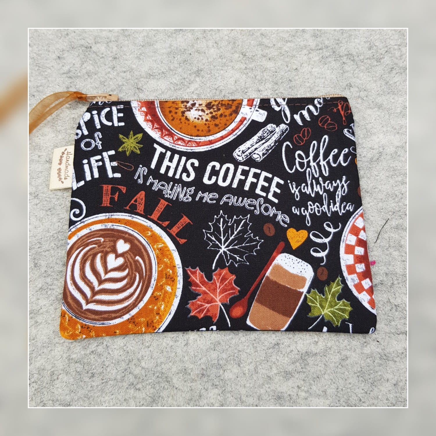Timeless Treasures Coffee Hot Drink Pumpkin Autumn Coffee Beans Black (TT Pumpkin Spice)