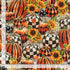 Timeless Treasures Large Checkered Plaid & Stripe Pumpkin Halloween Sunflowers Orange (TT Bewitched 2)