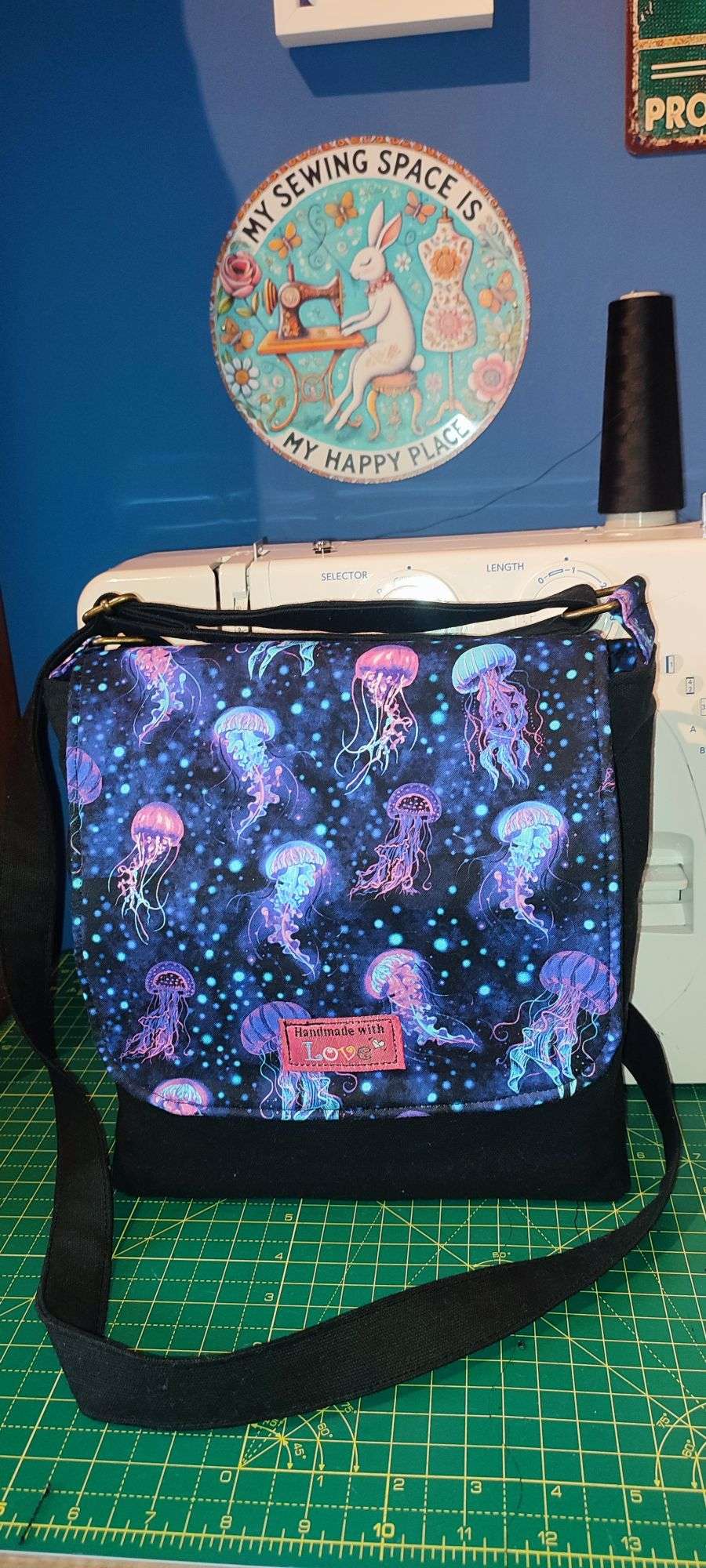 Timeless Treasures Bioluminescent Jellyfish Sea Creatures Midnight (TT Electric Ocean 1)