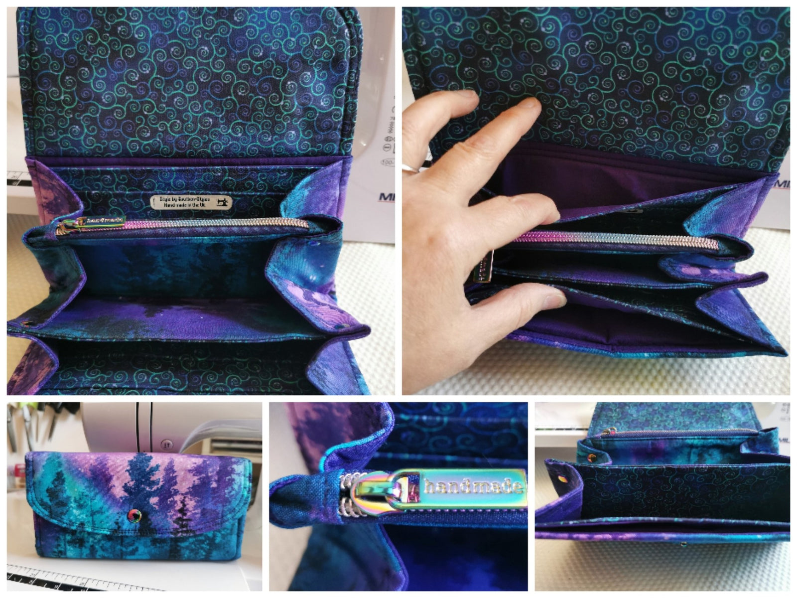 Timeless Treasures Trees Aurora Forest Purple Nature Multi-Coloured (TT Winter Light)