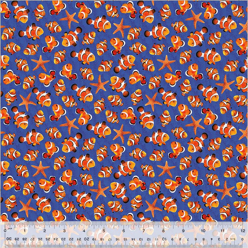 Windham 54333-8 Deep Sea Clown Fish 100% Cotton Fabric – Ocean & Tropical Fish Quilting Fabric (Windham Deep Sea 1)