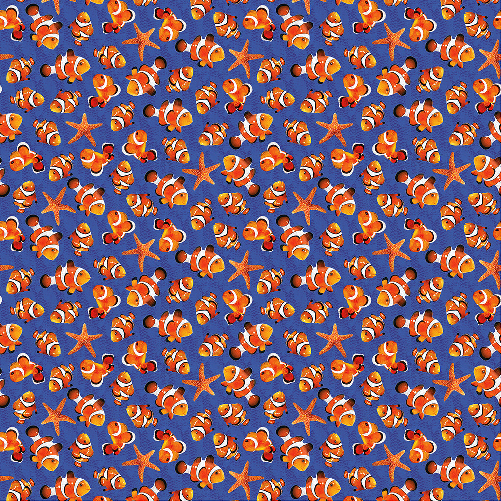 Windham 54333-8 Deep Sea Clown Fish 100% Cotton Fabric – Ocean & Tropical Fish Quilting Fabric (Windham Deep Sea 1)