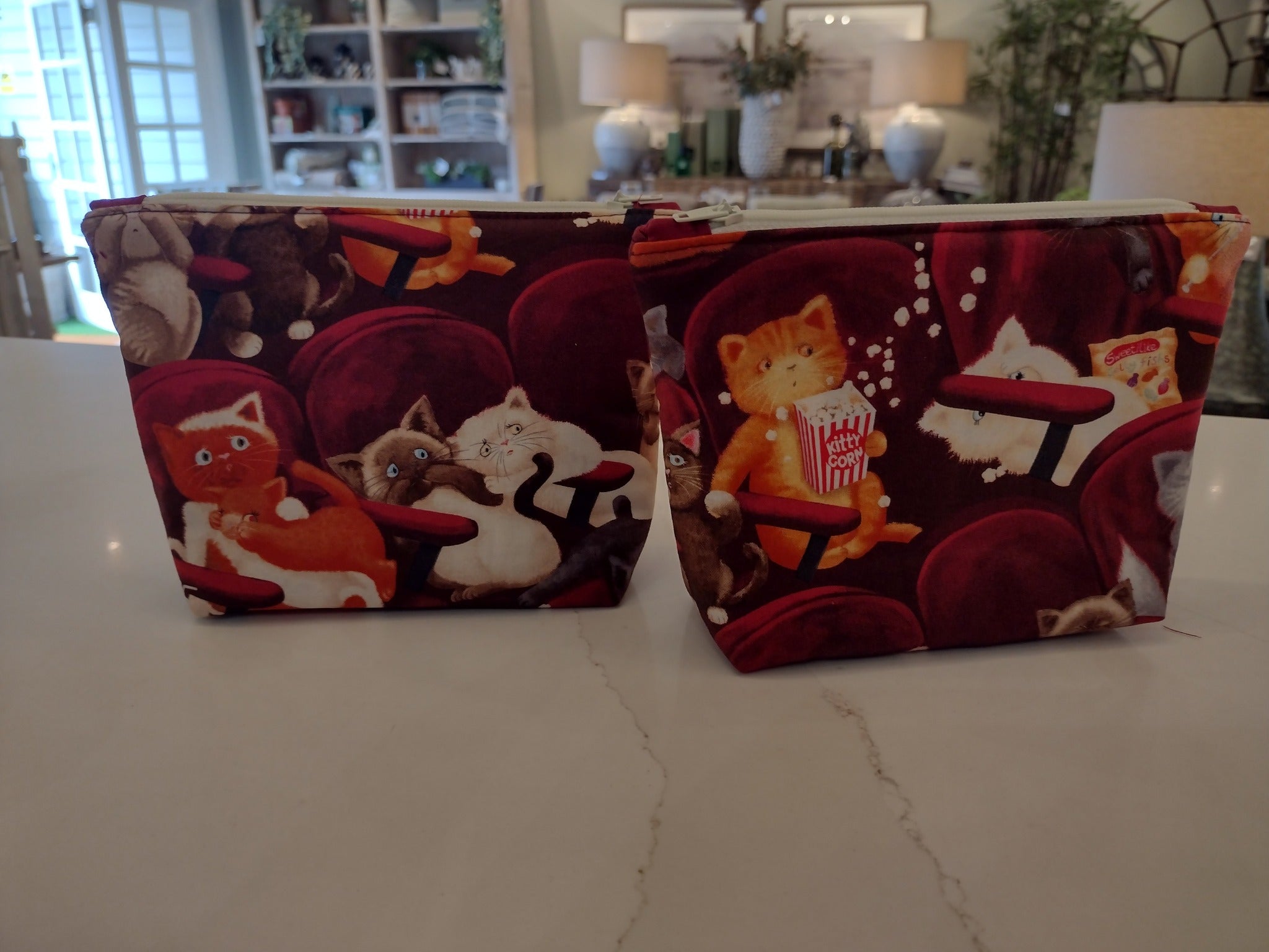 Timeless Treasures CAT CD8141 WINE Scaredy Cat 100% Cotton Fabric – Novelty Feline Print Quilting Fabric for Sewing & Crafts (TT Movie Cats)