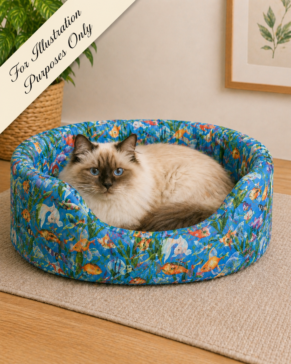 Timeless Treasures ROSIE CD4151 BLUE Aquarium Fish 100% Cotton Fabric – Novelty Ocean Cotton | Quilting & Craft Fabric (TT Feline Fanatic 3)