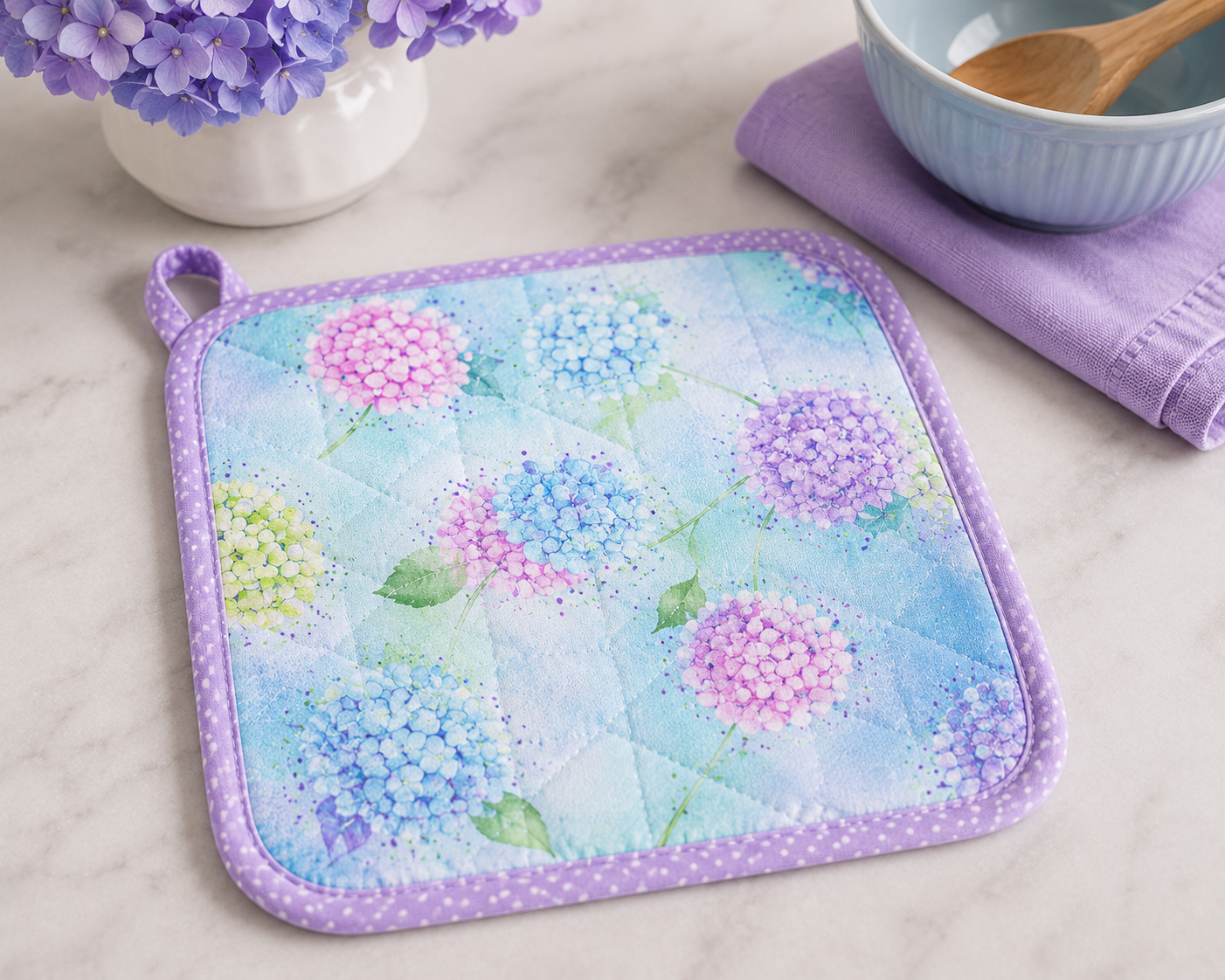 Timeless Treasures Hydrangea Dream FLORA CD4242 Sky 100% Cotton Fabric – Tossed Hydrangeas | Quilting, Dressmaking & Craft Fabric (FAT QUARTER - TT Hydrangea Dream 2)