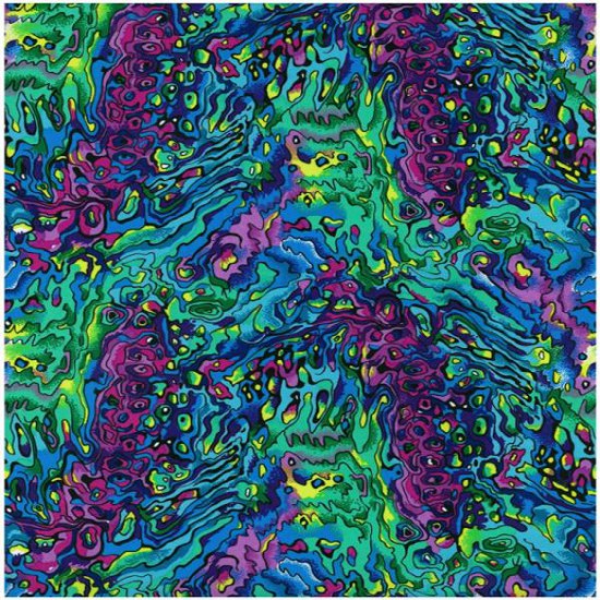 Nutex 73539 Crazy Paua 101 Psychedelic Abstract Marbling 100% Cotton Fabric (Nutex Paua 1)
