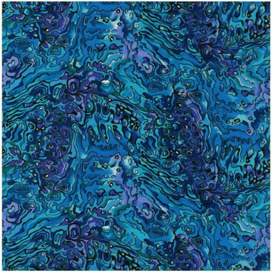 Nutex 73539 Crazy Paua 102 Blue Abstract Marbling 100% Cotton Fabric (Nutex Paua 2)