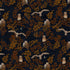 Timeless Treasures Night Flying Tawny Owl Bird Feathers Branches Dark Blue Black (TT Night Owl 1)