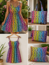 Nutex 85060 Koru Colour 3 Rainbow Abstract 100% Cotton Remnant (23cm x 112cm Nutex Koru 1)