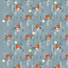 Nutex 80970 Colour 2 Winter Moon Red Robin Christmas Festive Winter Grey 100% Cotton Fabric For Sewing & Crafts (Nutex Winter Moon 2)