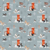 Nutex 80970 Colour 6 Winter Moon Dogs & Red Post Box Winter Grey 100% Cotton Fabric For Sewing & Crafts (Nutex Winter Moon 3)