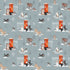 Nutex 80970 Colour 6 Winter Moon Dogs & Red Post Box Winter Grey 100% Cotton Fabric For Sewing & Crafts (Nutex Winter Moon 3)