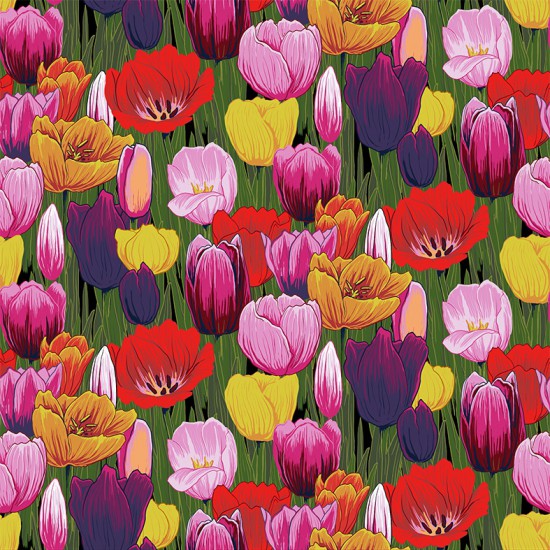 Nutex Bright Pretty Floral Bouquet Flowers Nature Tulips Multi-Coloured (Flower Market 3)