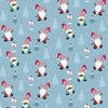 Nutex 81170 Colour 1 Winter Gonks Santa Hats Blue Festive Christmas 100% Cotton Fabric For Sewing & Crafts (Nutex Winter Gonks 1)