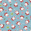 Nutex 81350 Colour 1 Little Santa Father Christmas Novelty Blue Festive Christmas 100% Cotton Fabric For Sewing & Crafts (Nutex Little Santa 1)
