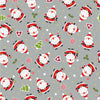 Nutex 81350 Colour 2 Little Santa Father Christmas Novelty Grey Festive Christmas 100% Cotton Fabric For Sewing & Crafts (Nutex Little Santa 2)