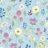 Nutex 81840 Colour 3 Queen Bee Floral Blue 100% Cotton Fabric Remnant (71cm x 112cm Nutex Queen Bee 1)