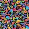 Nutex 81860 Luminous Colour 2 Colourful Mushroom 100% Cotton Fabric for Sewing & Crafts (Nutex Luminous 2)
