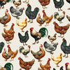 Nutex 81910 Colour 3 Farmyard Scene Chickens & Cockerel Animal Cream 100% Cotton Fabric For Sewing & Crafts (Nutex Farmyard 1)