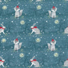 Nutex 81920 Colour 1 Bunnies & Foxes Christmas Festive Grey 100% Cotton Fabric For Sewing & Crafts (Nutex Winter Sparkle 1)