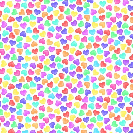 Nutex 81930 Colour 3 Princess Dreams Multicoloured Hearts 100% Cotton Fabric (Nutex Princess Dreams 1)