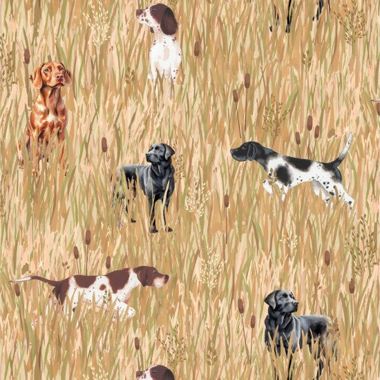 Nutex 82010 Country Pheasants Gundog Working Dog 100% Cotton Fabric for Sewing & Crafts (Nutex Country Pheasants 3)