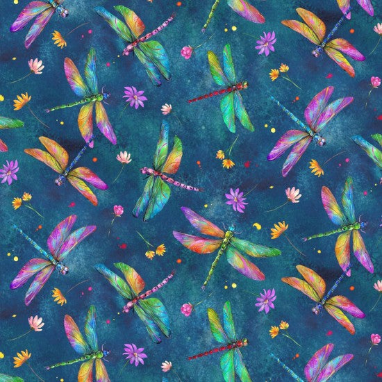 Nutex 82030 Dragonflies Colour 2 Dragonfly 100% Cotton Fabric for Sewing & Crafts (Nutex Dragonflies 1)