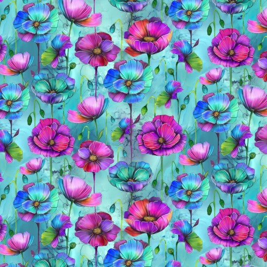 Nutex 82030 Dragonflies Colour 3 Floral 100% Cotton Fabric for Sewing & Crafts (Nutex Dragonflies 2)