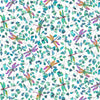 Nutex 82030 Dragonflies Colour 5 Dragonfly & Eucalyptus 100% Cotton Fabric for Sewing & Crafts (Nutex Dragonflies 4)