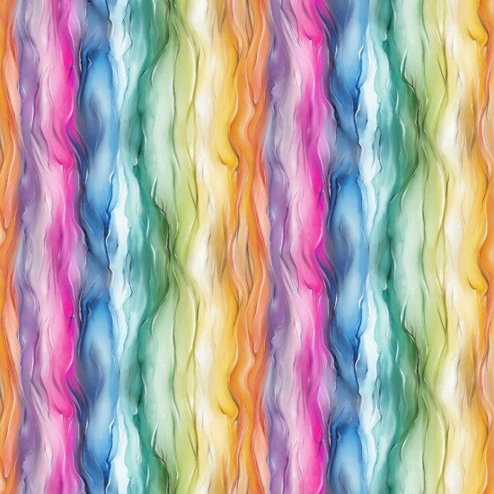 Nutex 82030 Dragonflies Colour 6 Rainbow Stripes 100% Cotton Fabric for Sewing & Crafts (Nutex Dragonflies 5)