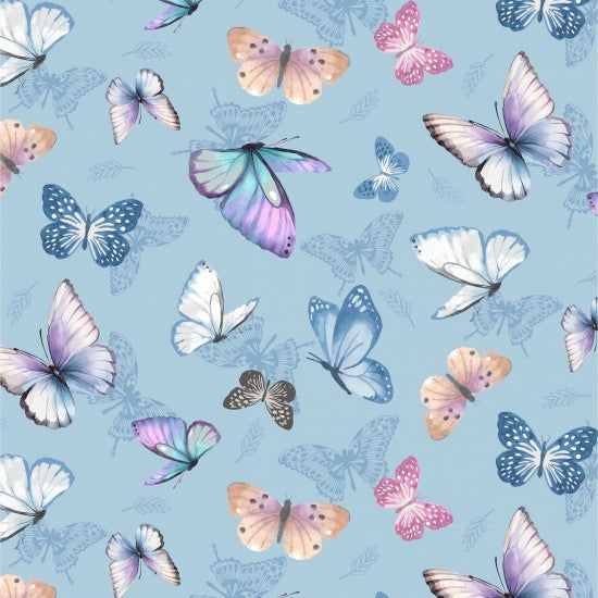 Nutex 82100 Butterfly Garden Pastel Butterfly 100% Cotton Fabric for Sewing & Crafts (Nutex Butterfly Garden 2)